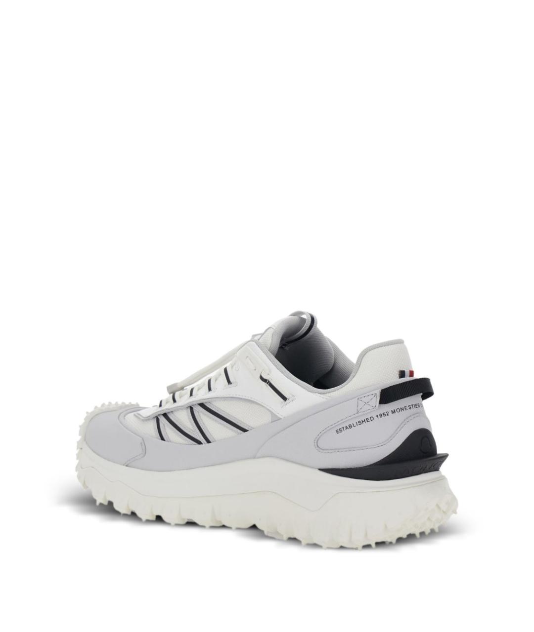 MONCLER Белые синтетические низкие кроссовки / кеды, фото 4