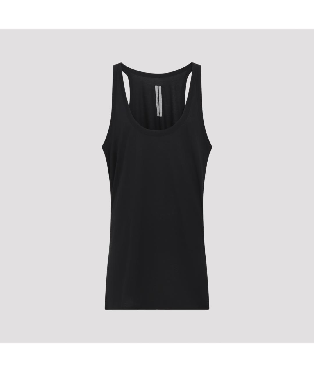 RICK OWENS Черная хлопковая майка, фото 2
