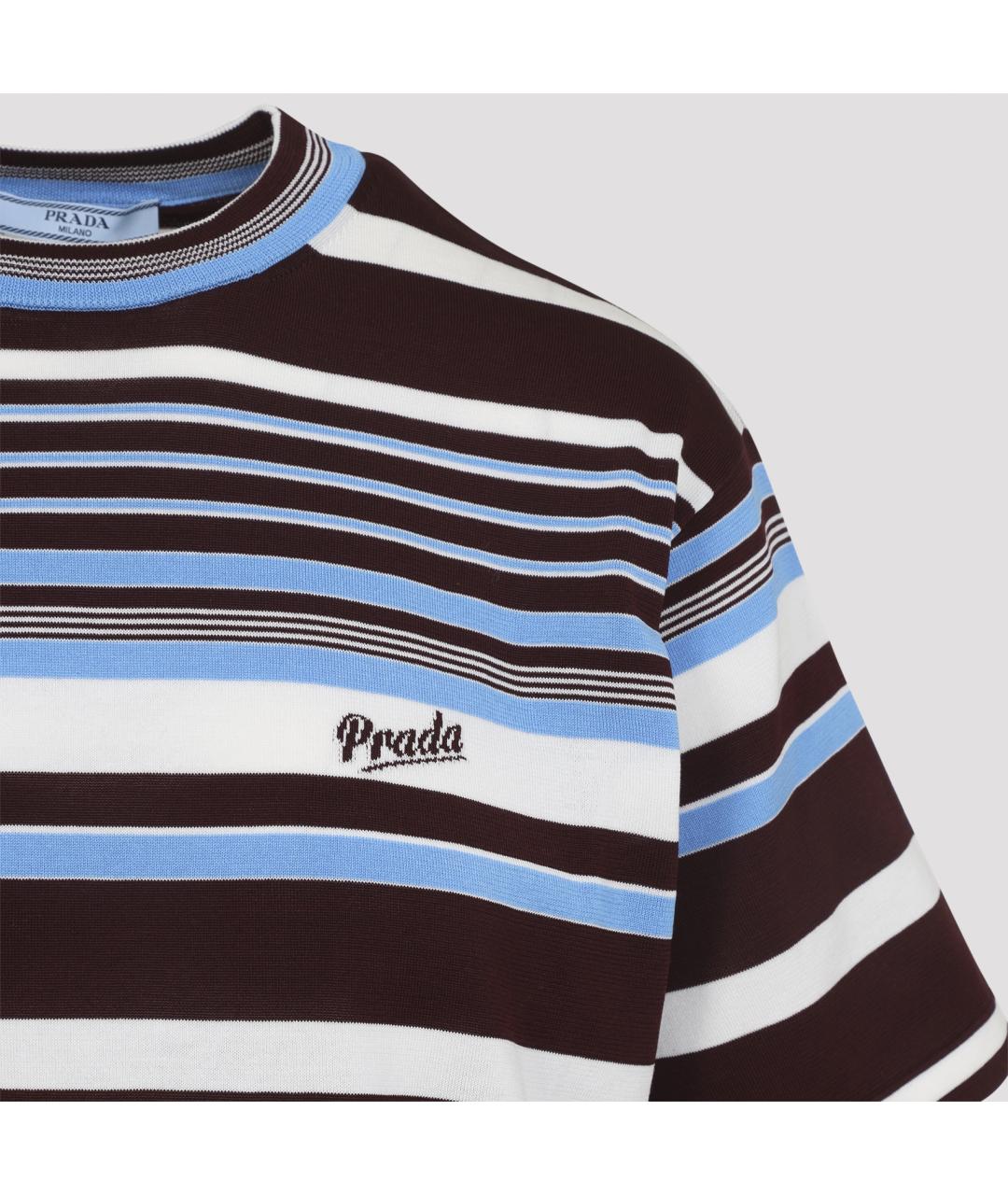 PRADA Коричневая хлопковая футболка, фото 3