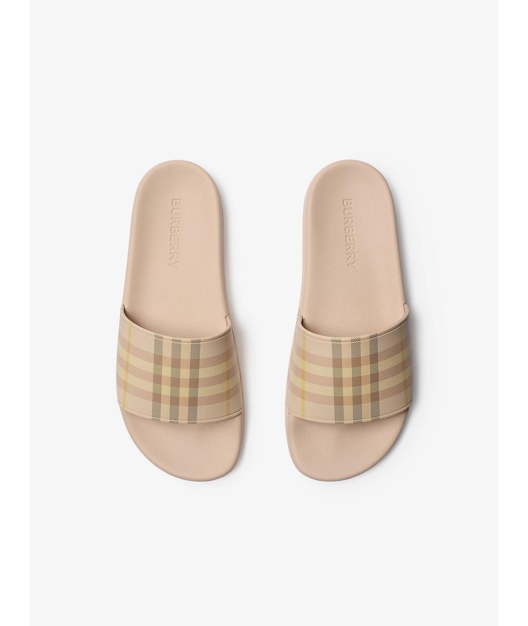 BURBERRY Бежевые шлепанцы, фото 4