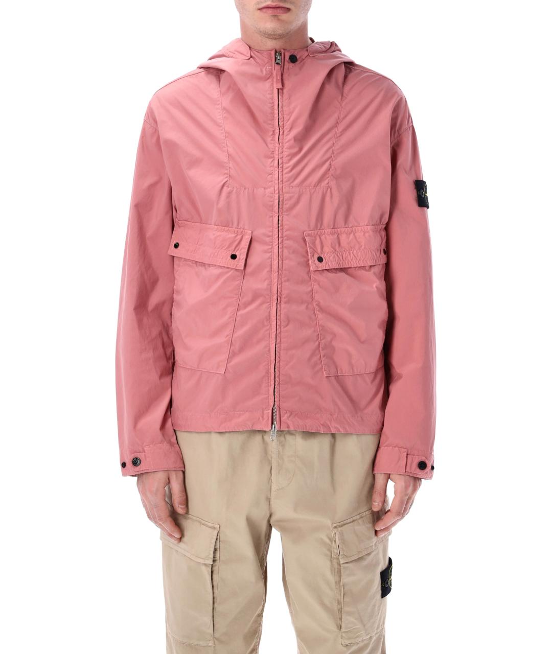 STONE ISLAND Розовая полиэстеровая куртка, фото 1
