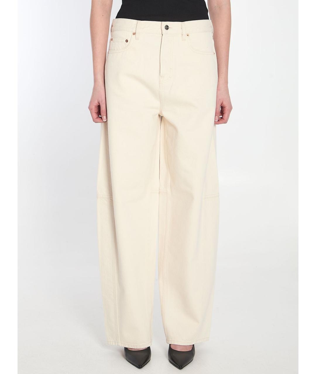 GUCCI Бежевые прямые брюки, фото 5
