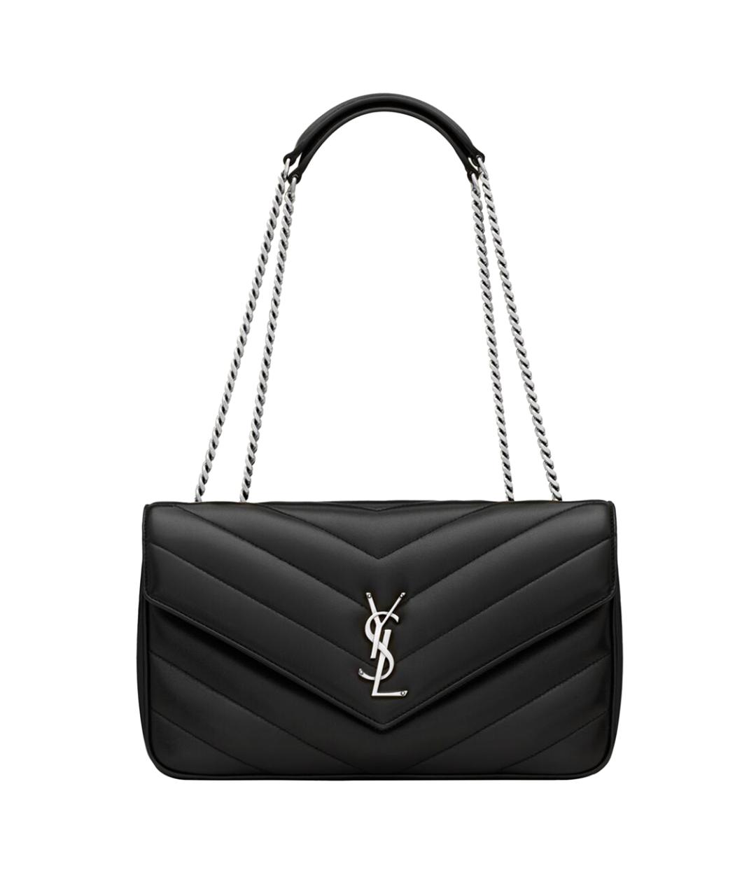 SAINT LAURENT Черная кожаная сумка через плечо, фото 1