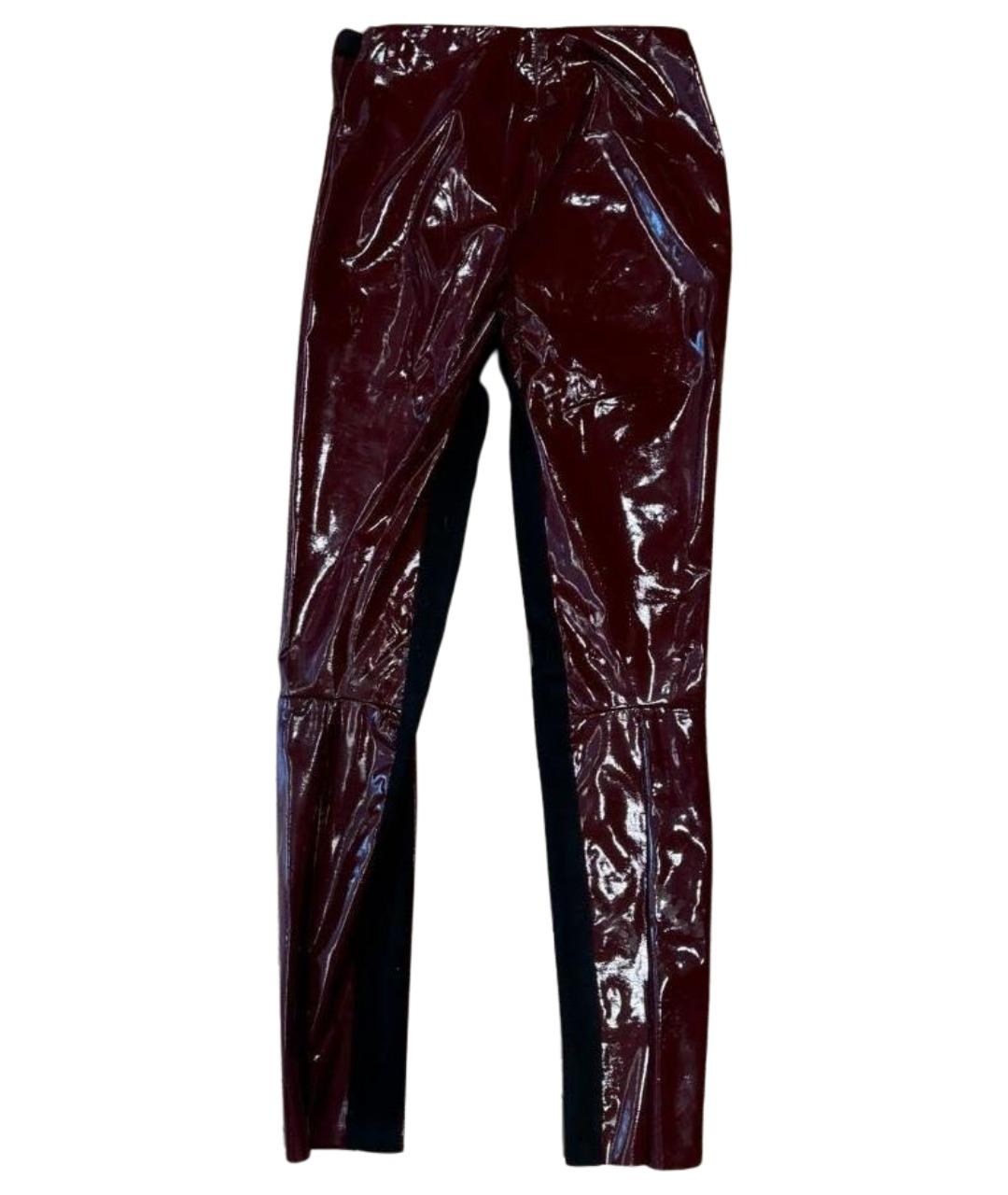KARL LAGERFELD Бордовые кожаные брюки узкие, фото 1