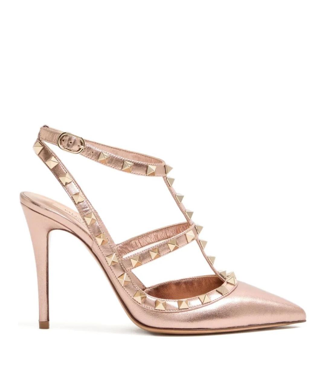 VALENTINO Золотые кожаные туфли, фото 1
