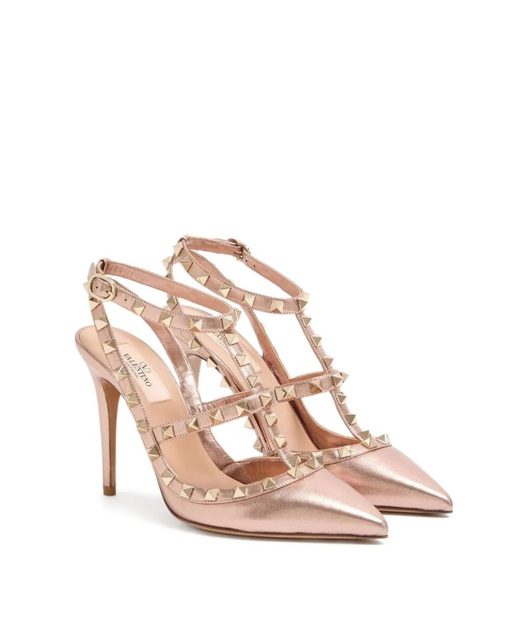VALENTINO Золотые кожаные туфли, фото 2