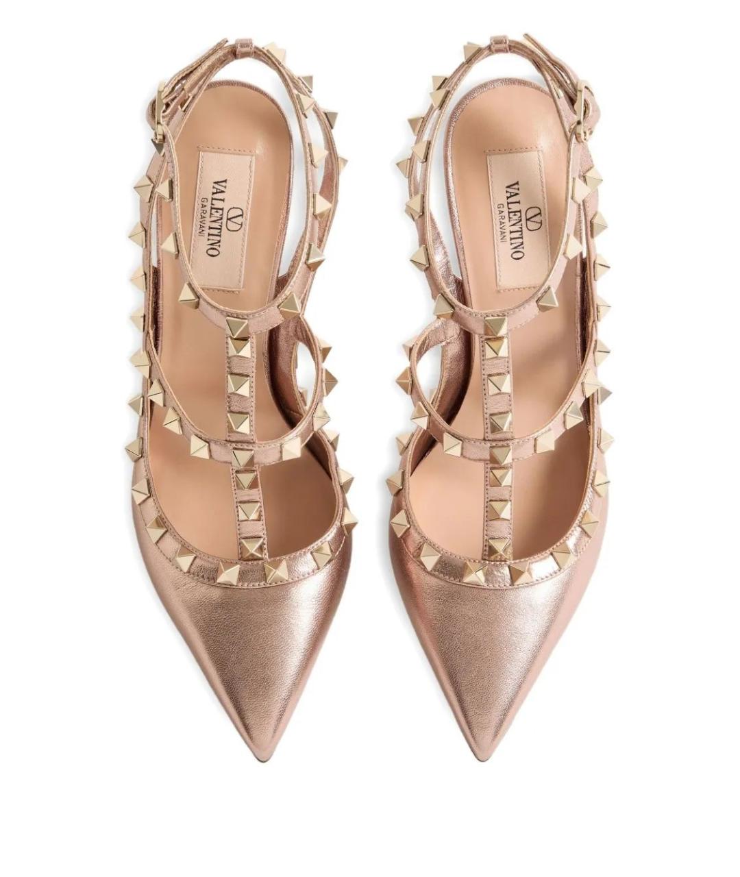 VALENTINO Золотые кожаные туфли, фото 3