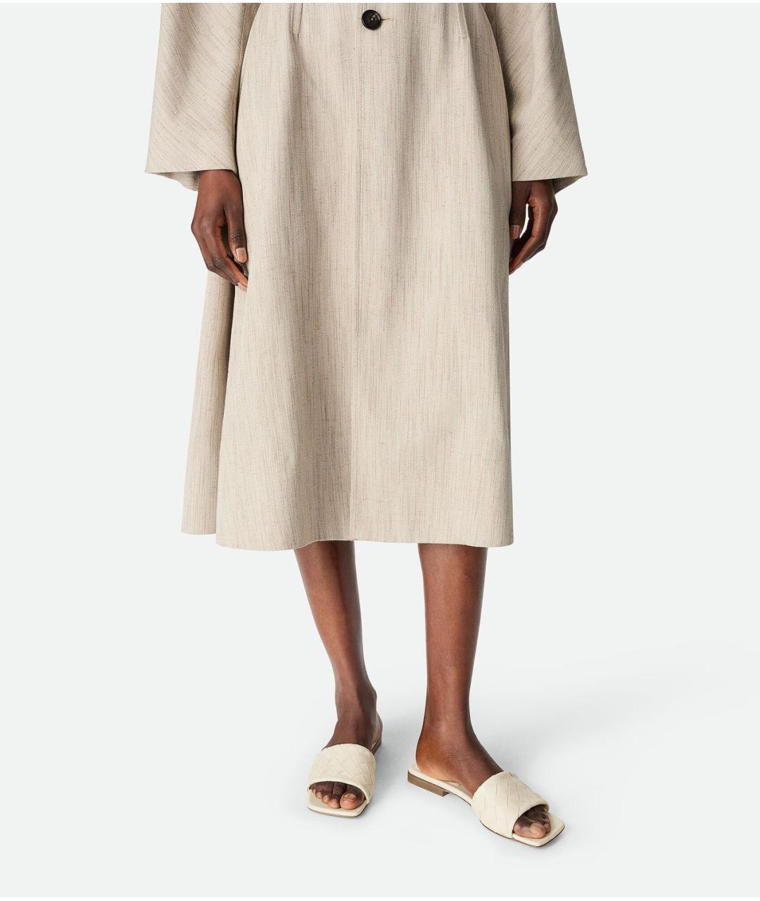 BOTTEGA VENETA Бежевые кожаные мюли, фото 2