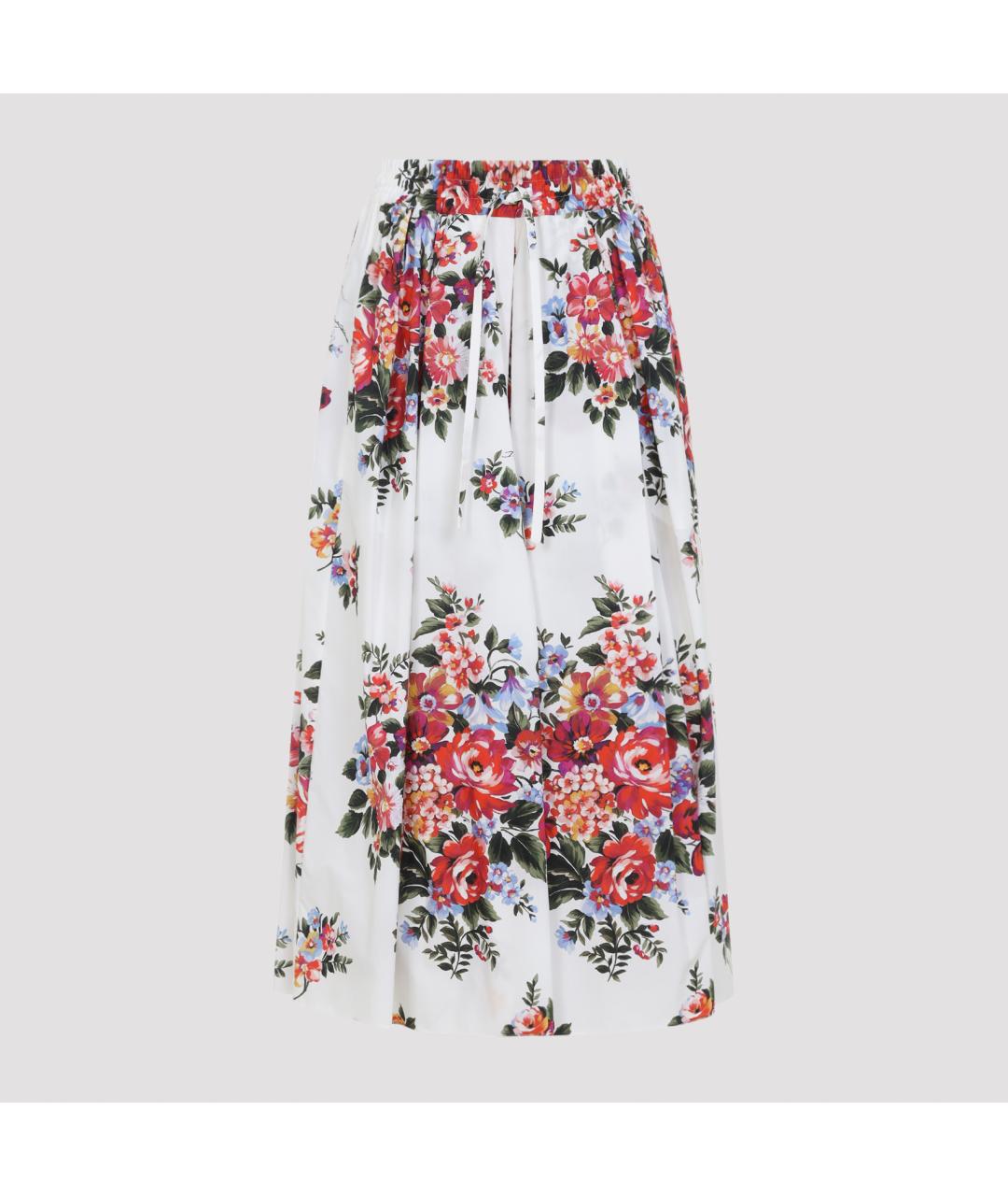 DOLCE&GABBANA Белая хлопковая юбка миди, фото 2