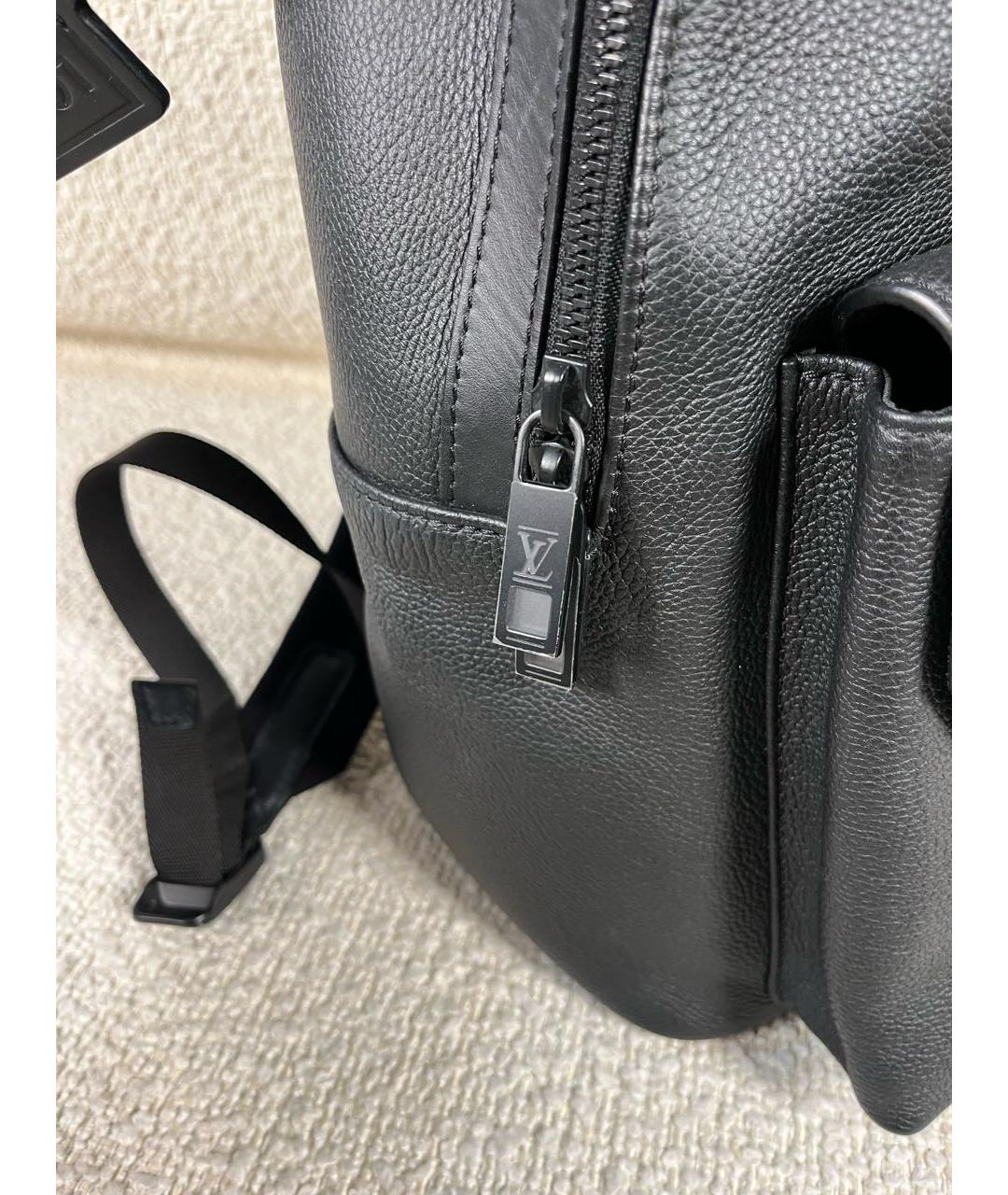 LOUIS VUITTON Черный кожаный рюкзак, фото 7