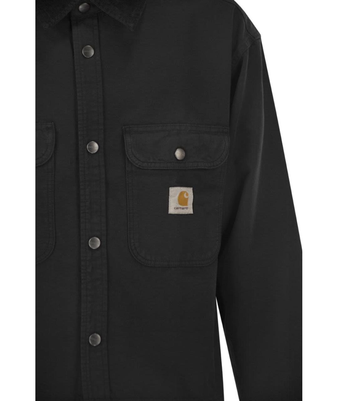 CARHARTT WIP Черная хлопковая кэжуал рубашка, фото 4