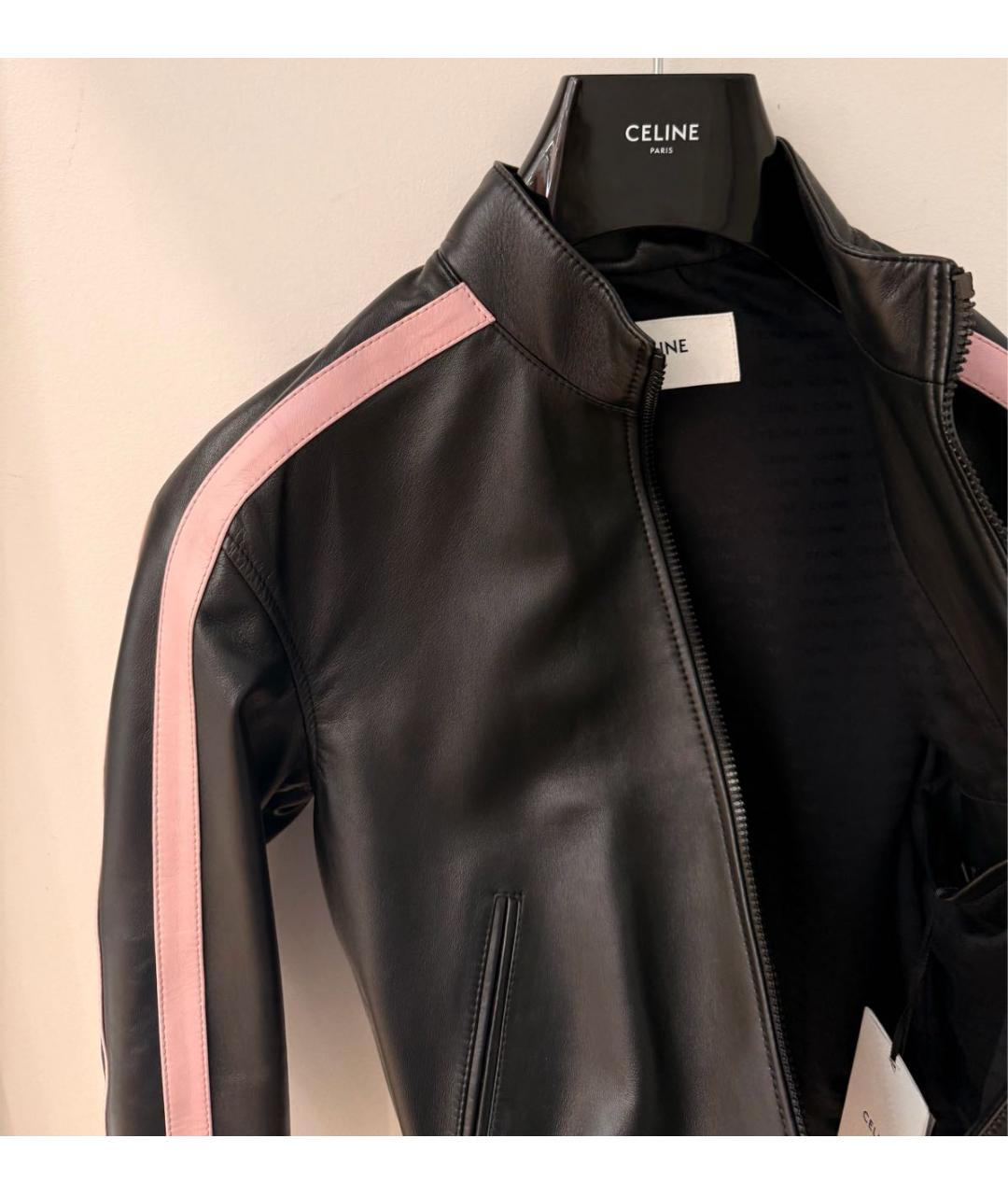 CELINE Черная кожаная куртка, фото 2