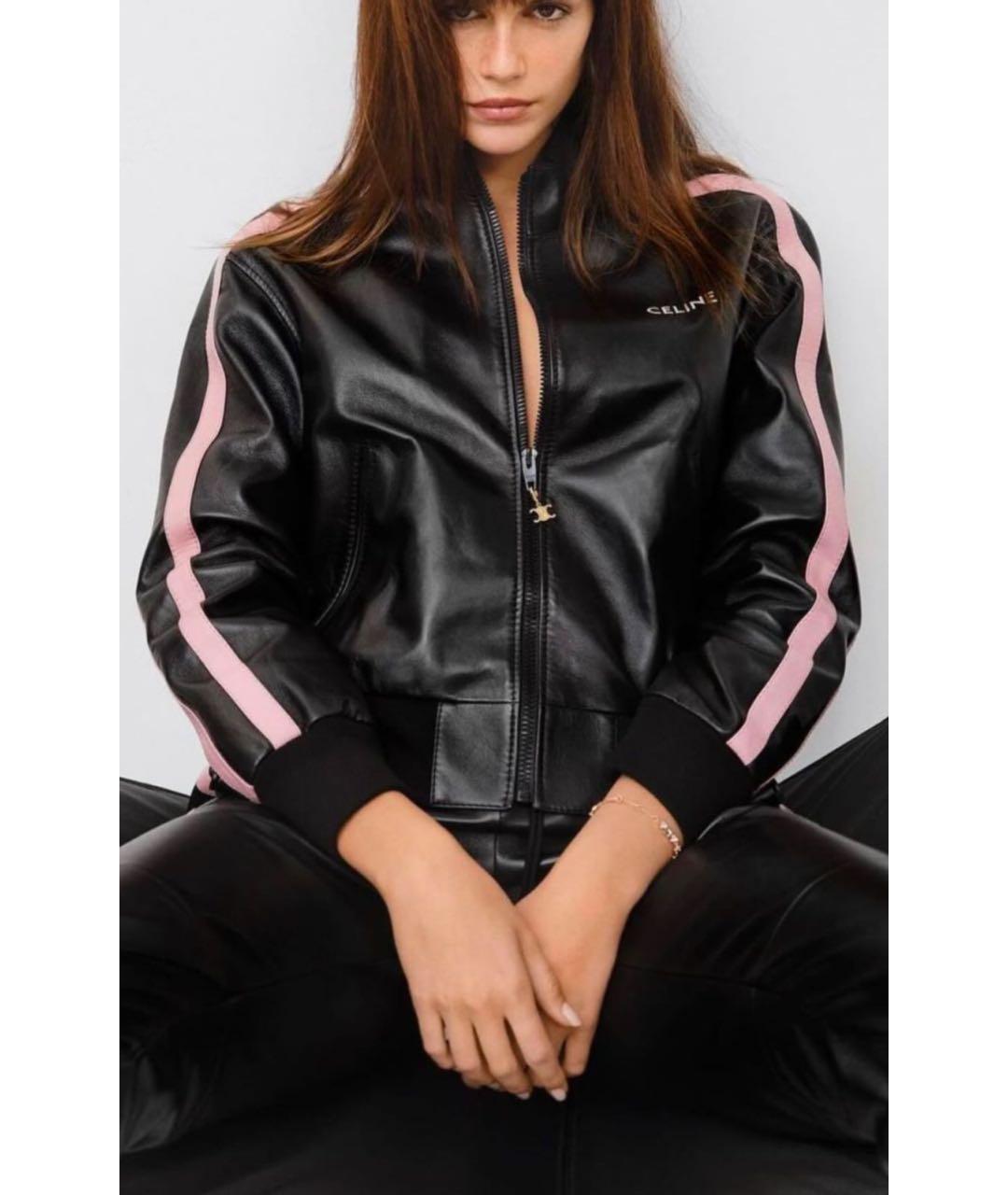 CELINE Черная кожаная куртка, фото 4