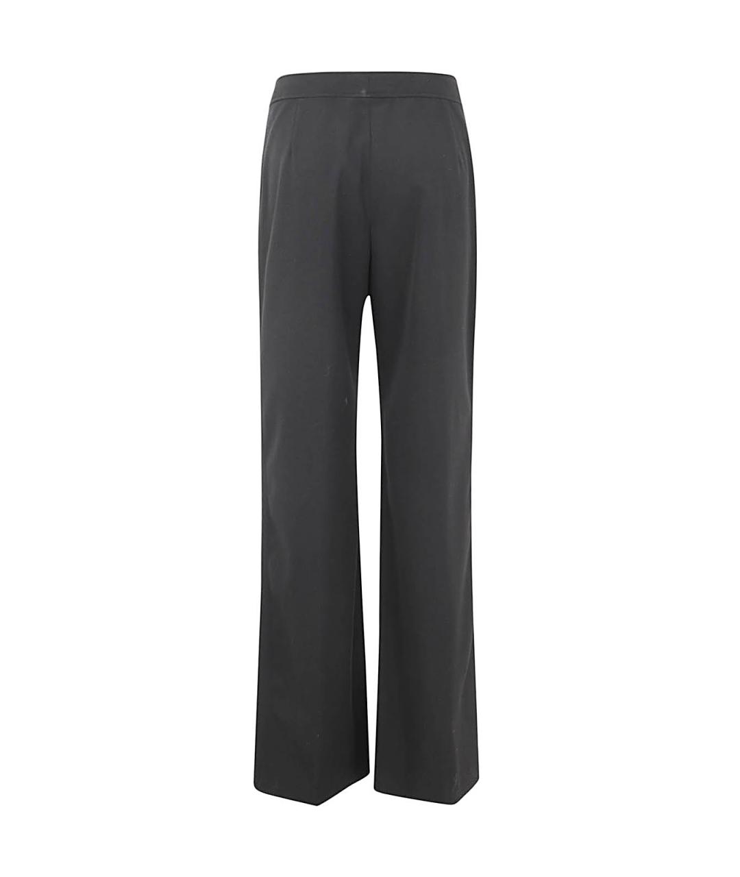 DRIES VAN NOTEN Черные полиэстеровые прямые брюки, фото 2