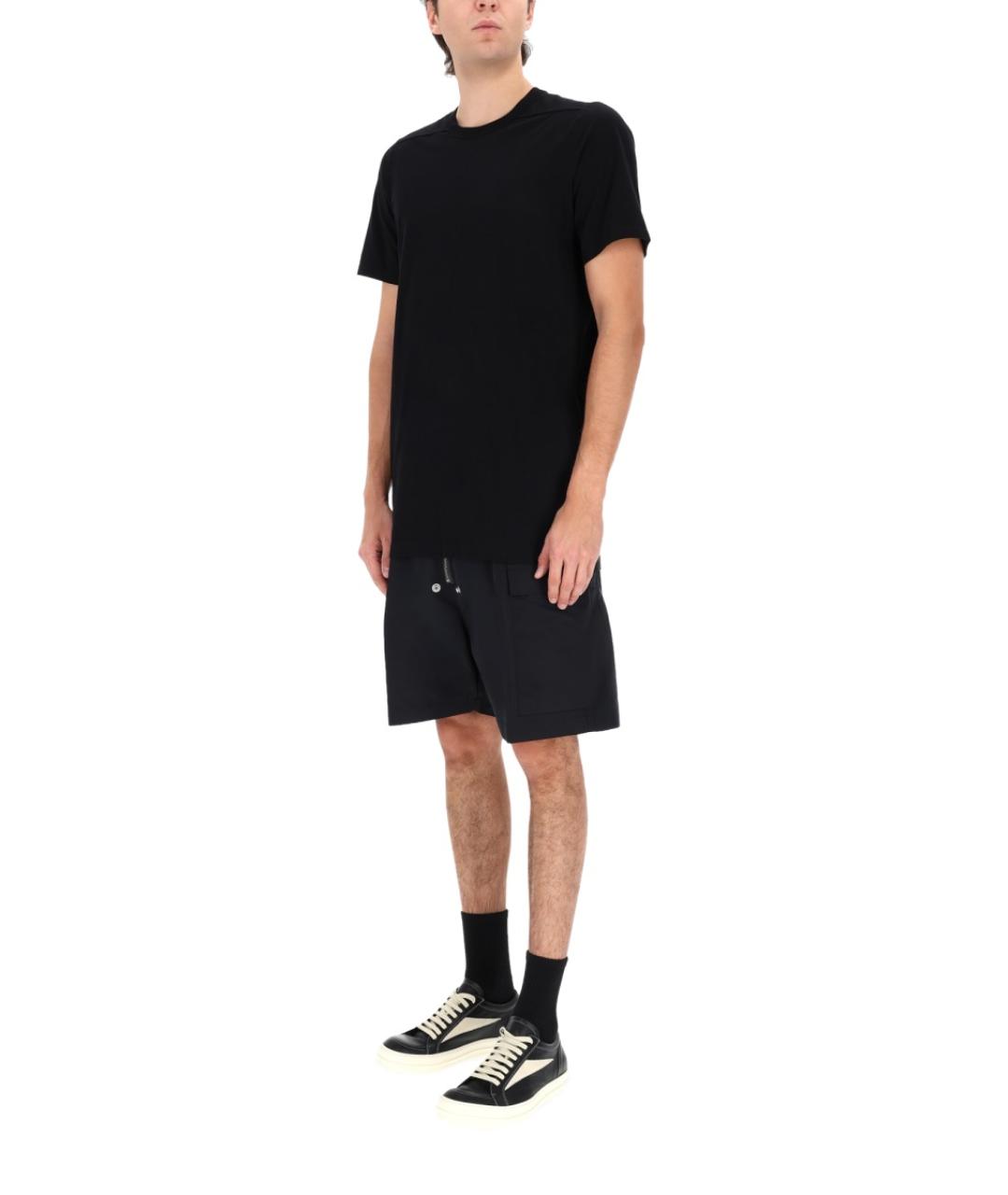 RICK OWENS Черная хлопковая футболка, фото 2