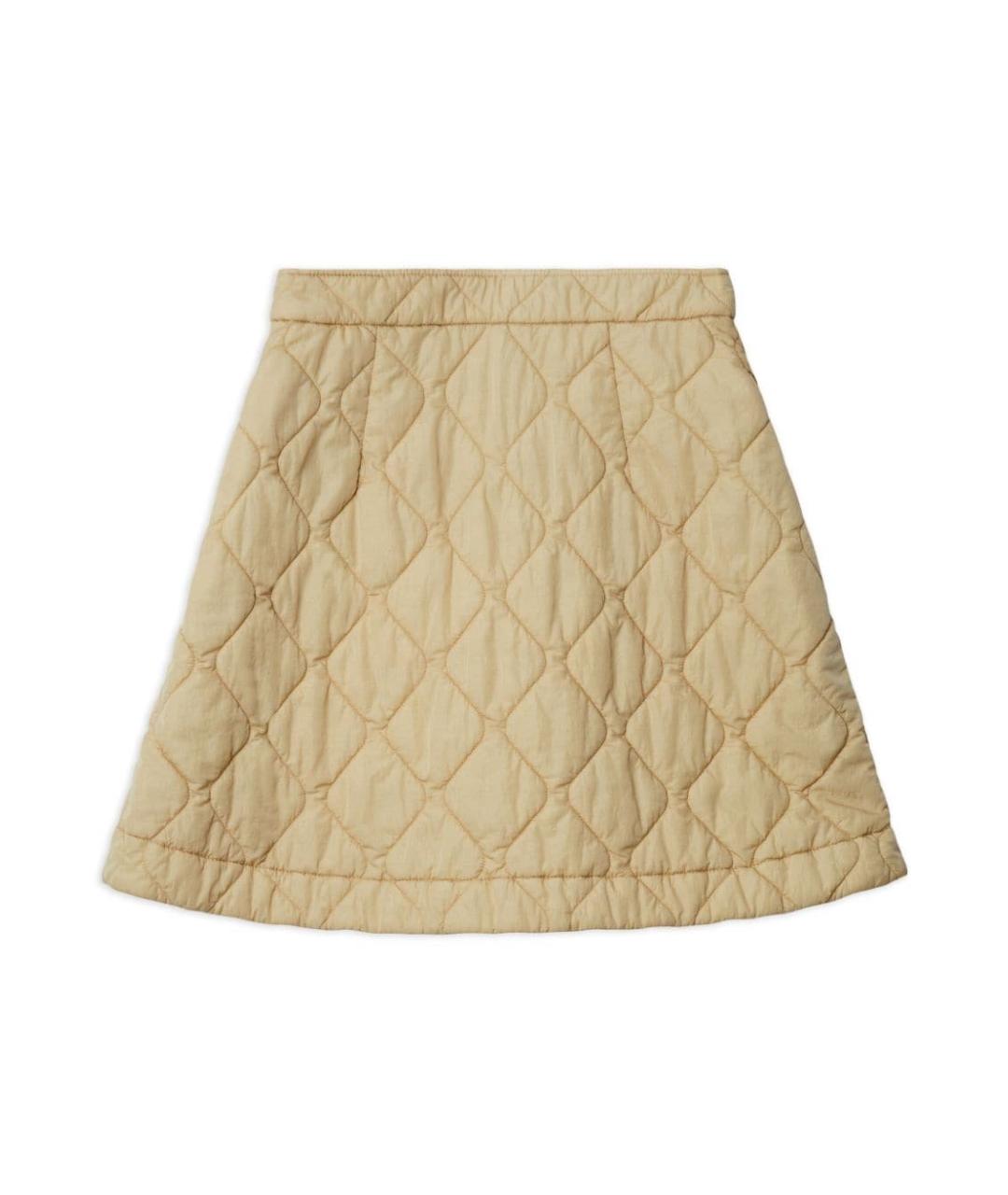 BURBERRY Бежевая полиамидовая юбка мини, фото 3