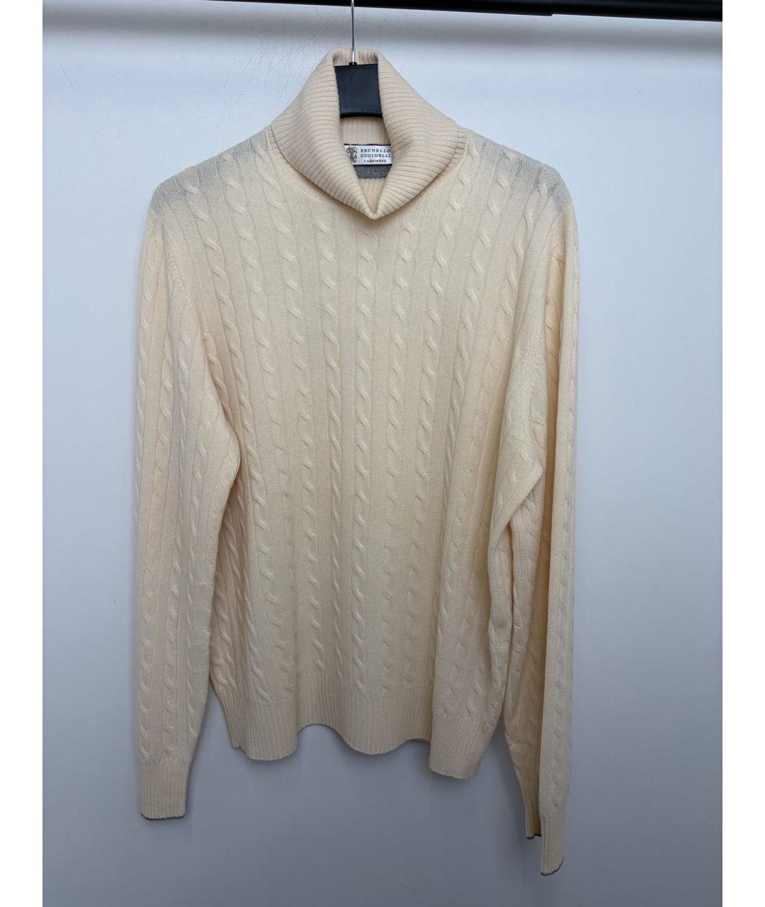 BRUNELLO CUCINELLI Бежевая кашемировая водолазка, фото 6