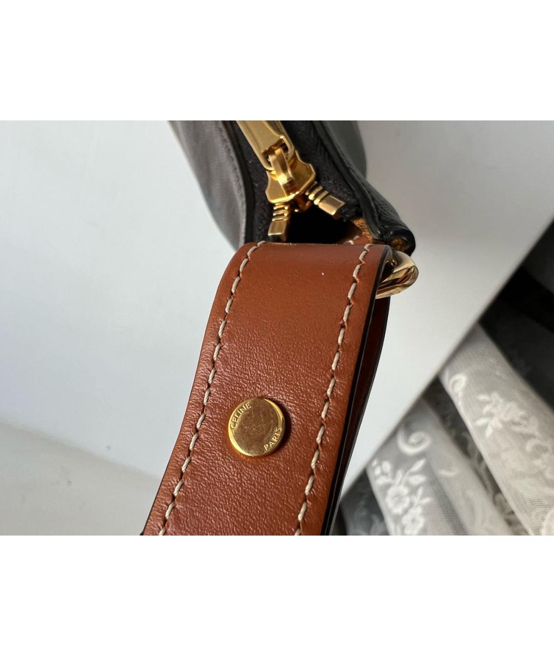 CELINE Кожаная сумка с короткими ручками, фото 4