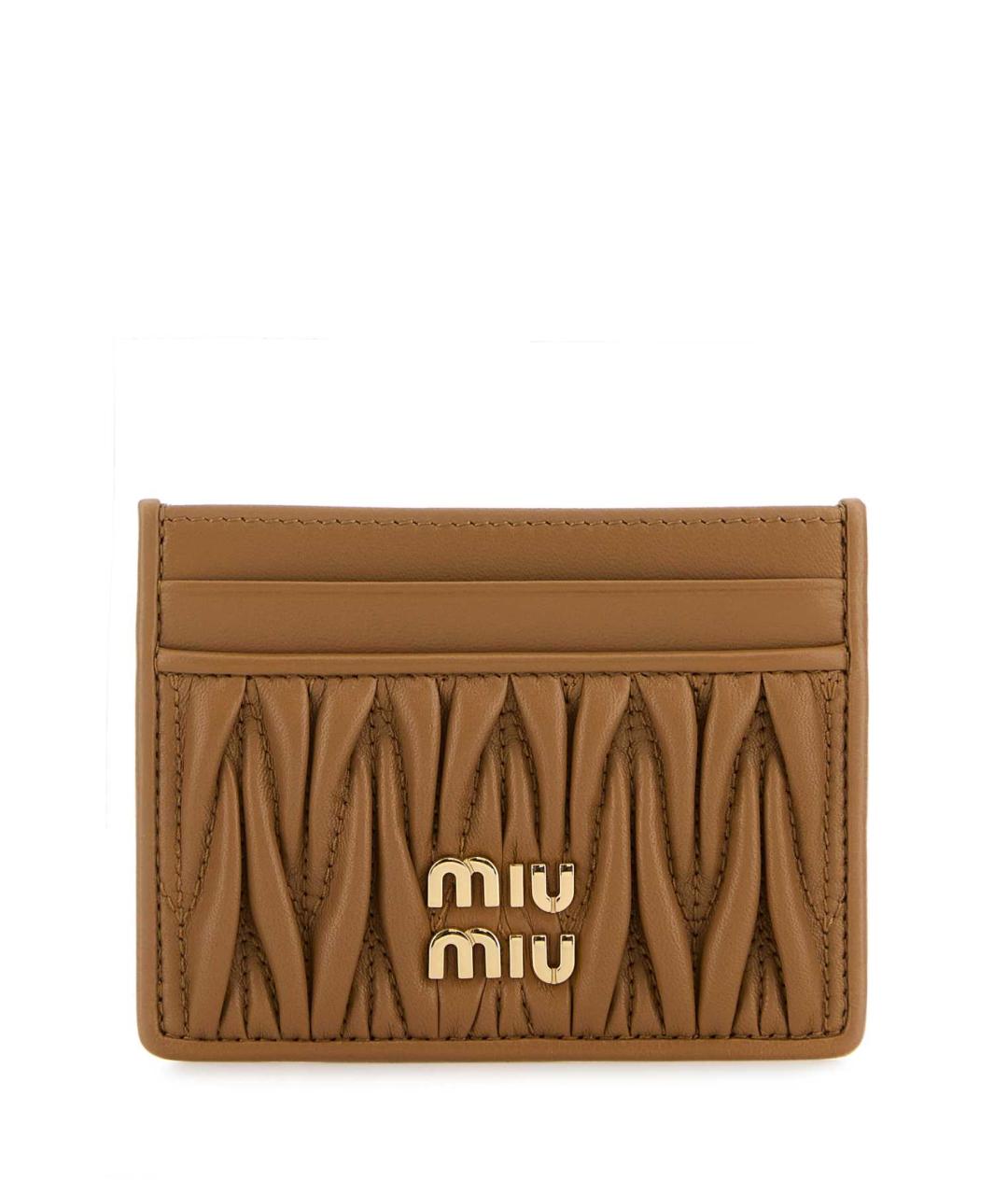 MIU MIU Коричневый кожаный кардхолдер, фото 1