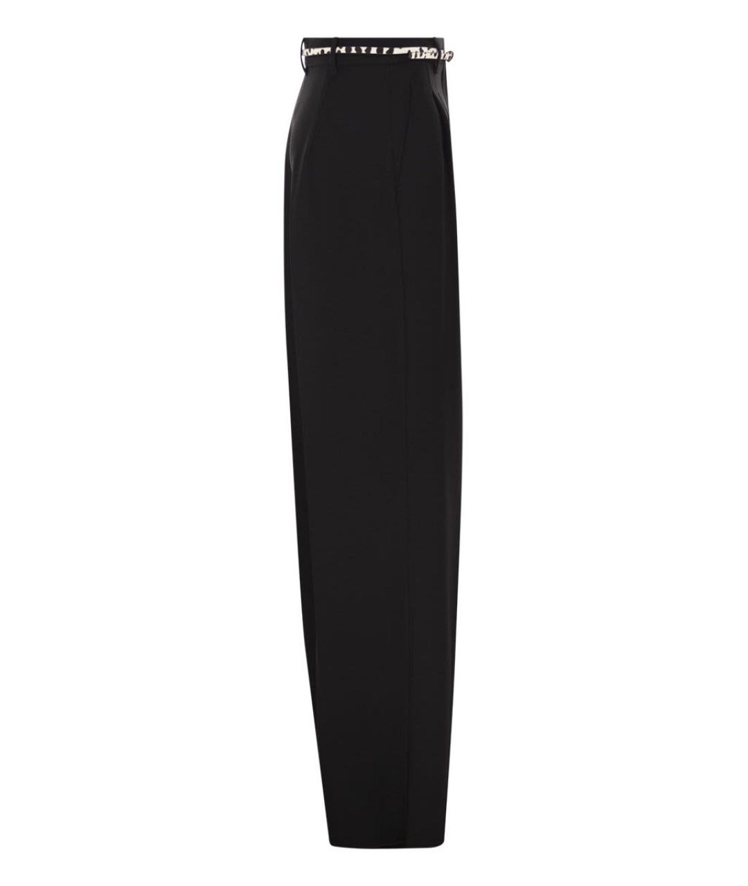 MAX MARA STUDIO Черные полиэстеровые прямые брюки, фото 3