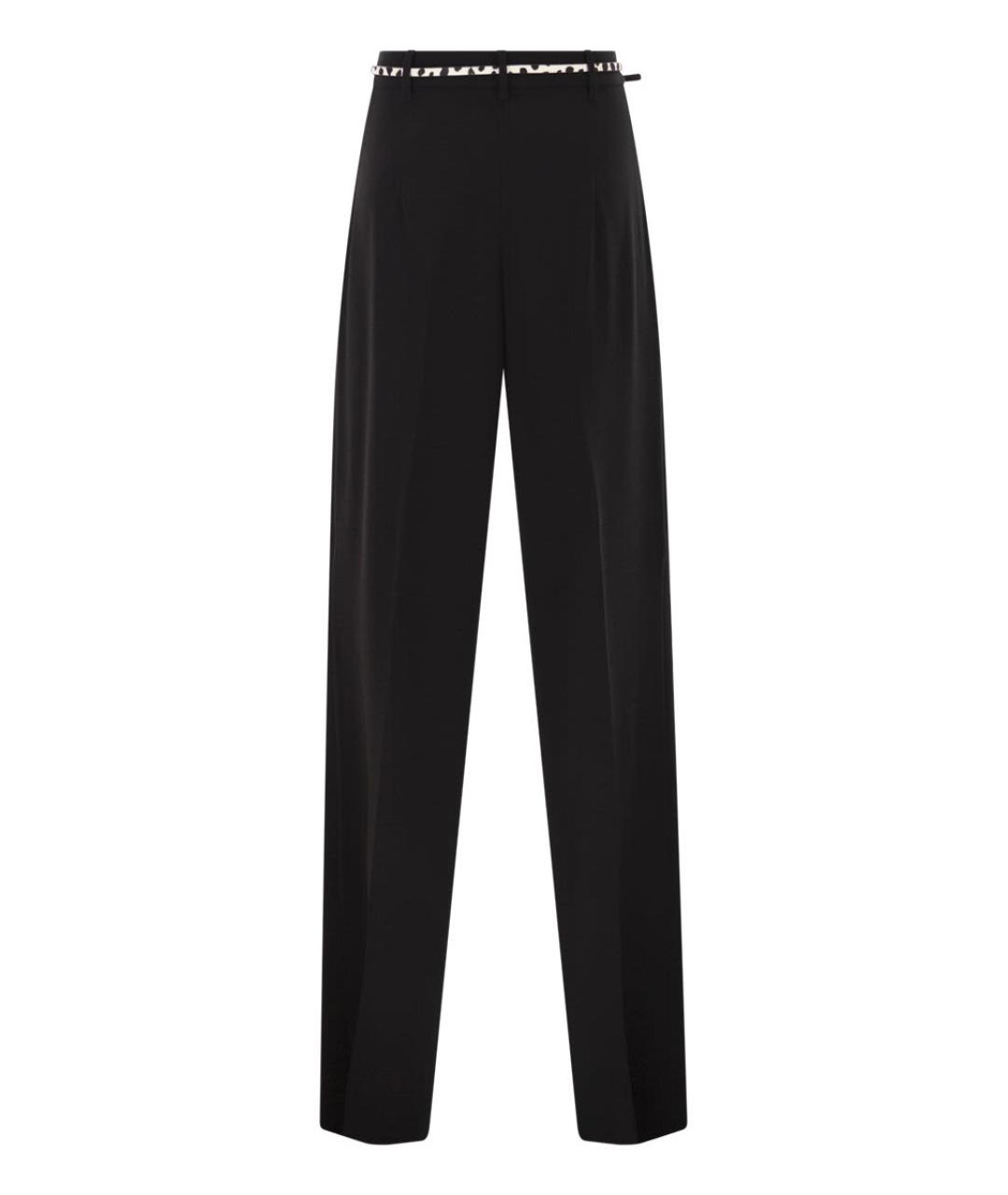 MAX MARA STUDIO Черные полиэстеровые прямые брюки, фото 2