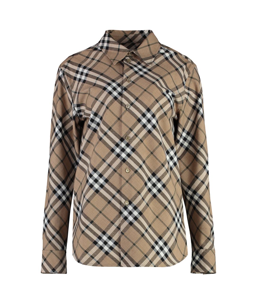 BURBERRY Бежевая хлопковая рубашка, фото 1
