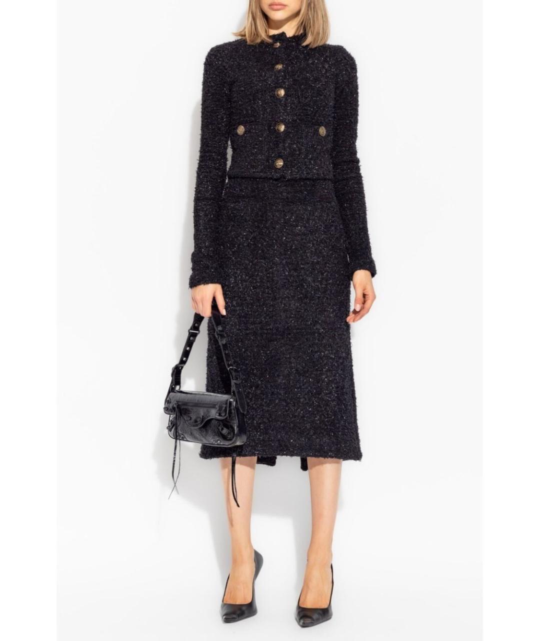 BALENCIAGA Черная полиэстеровая юбка миди, фото 3