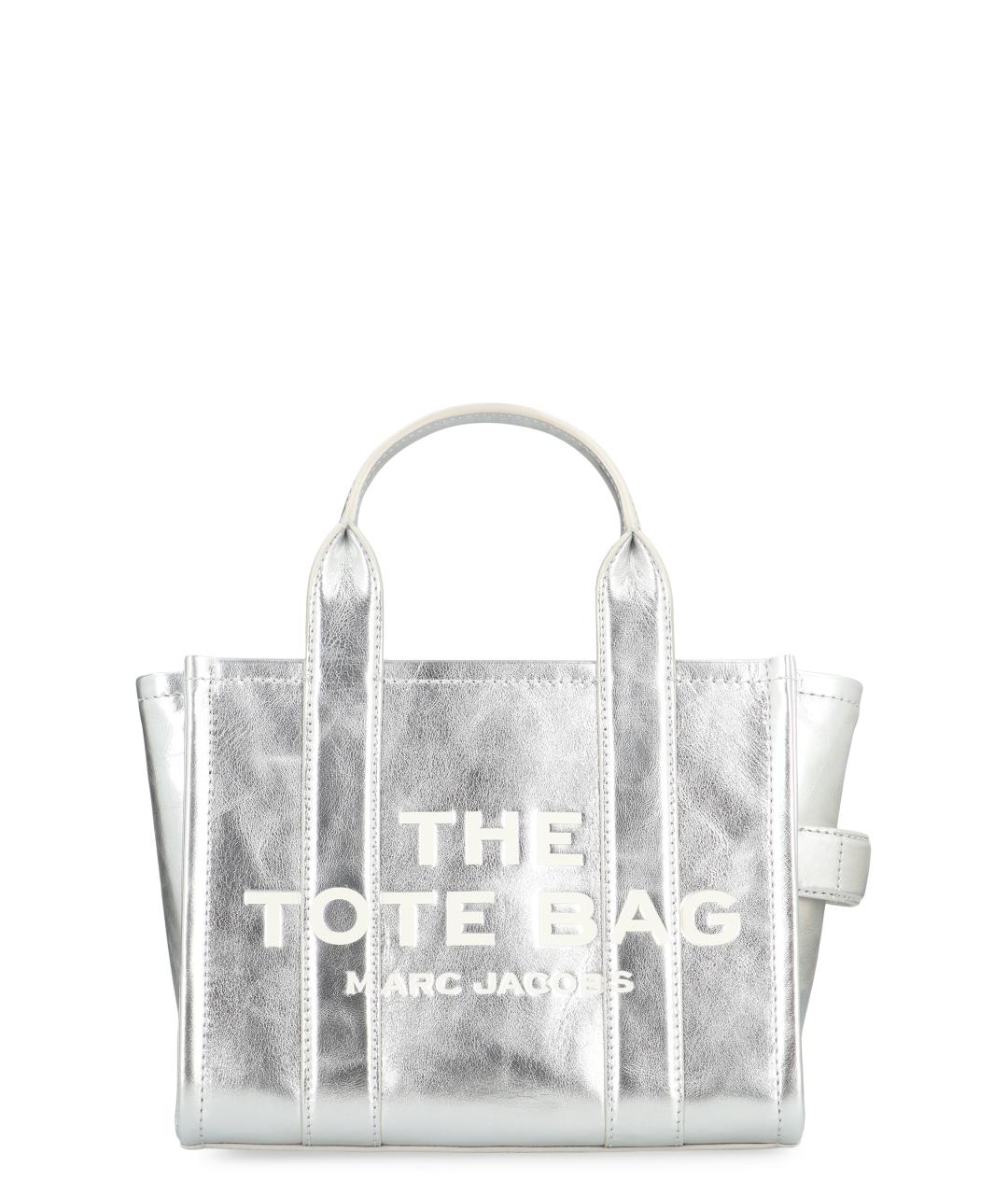 MARC JACOBS Серебряная кожаная сумка тоут, фото 1