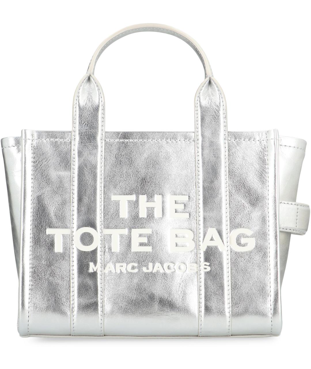 MARC JACOBS Серебряная кожаная сумка тоут, фото 2