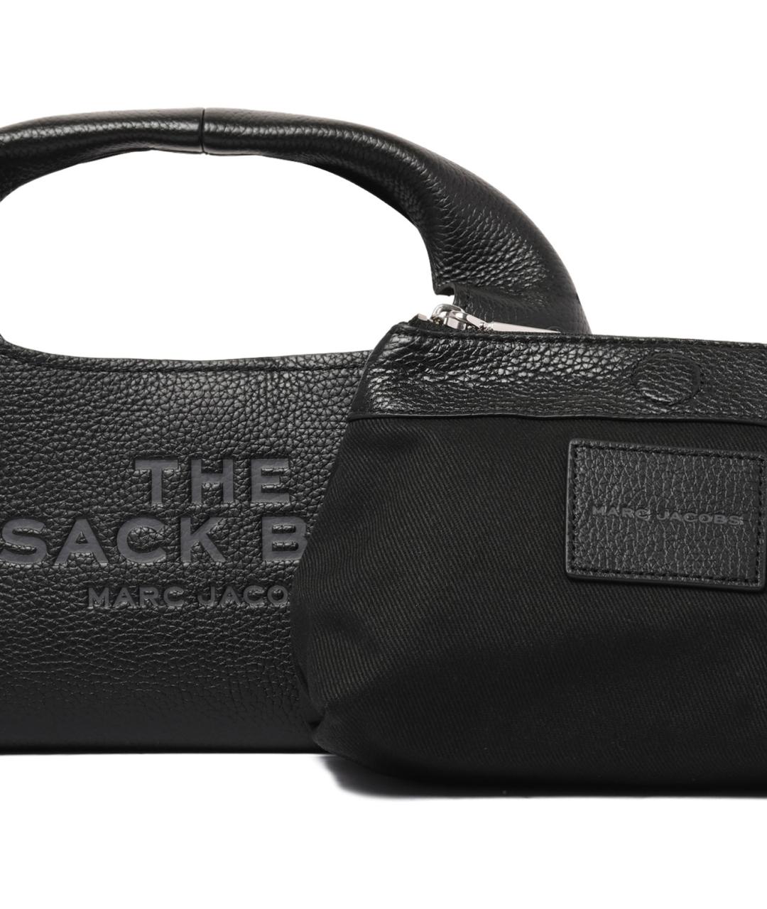 MARC JACOBS Черная кожаная сумка с короткими ручками, фото 4