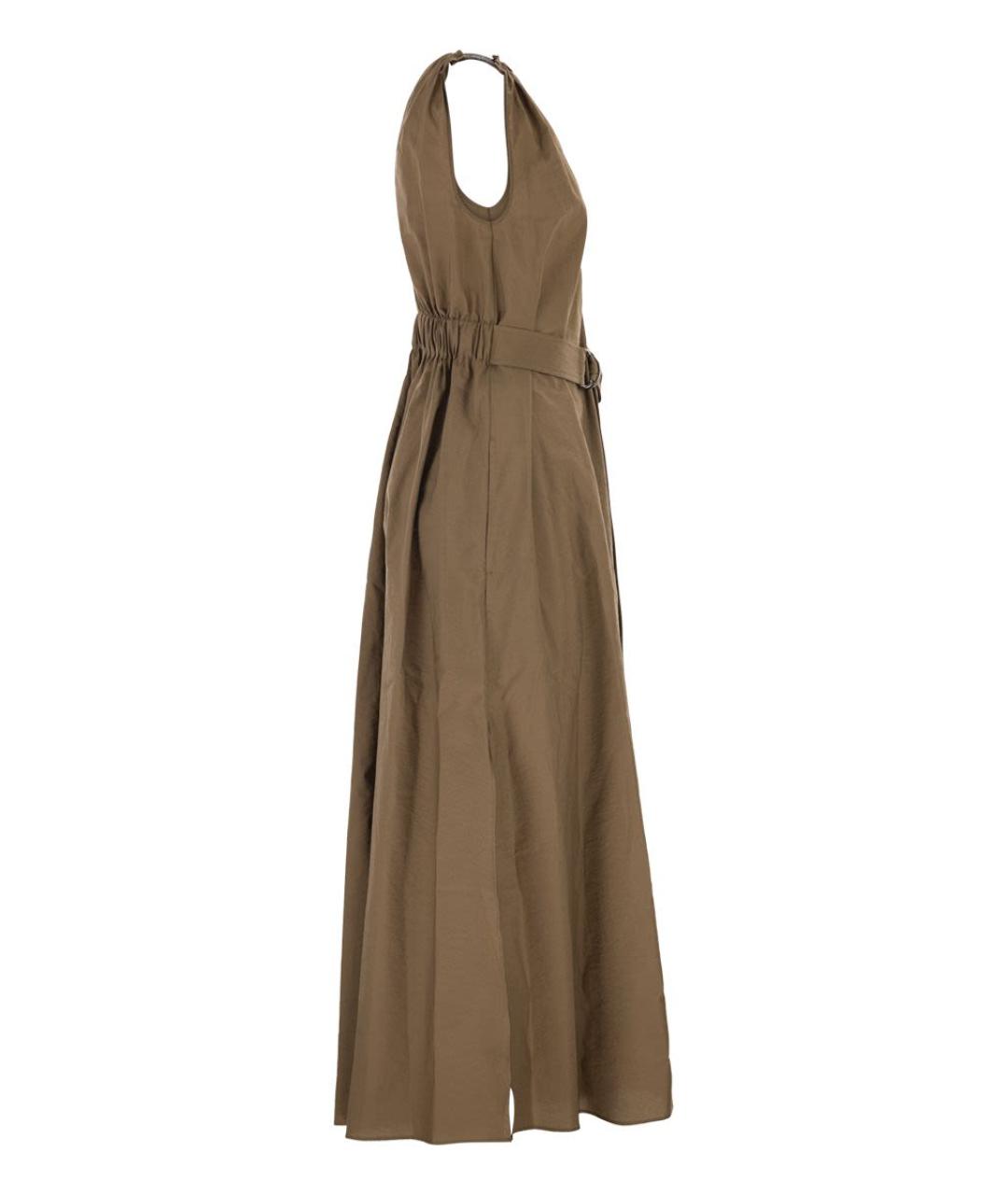 BRUNELLO CUCINELLI Коричневое хлопковое повседневное платье, фото 3