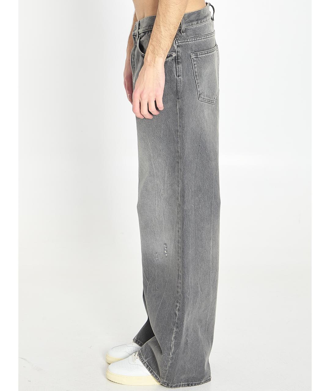 GOLDEN GOOSE DELUXE BRAND Серые хлопковые прямые джинсы, фото 3