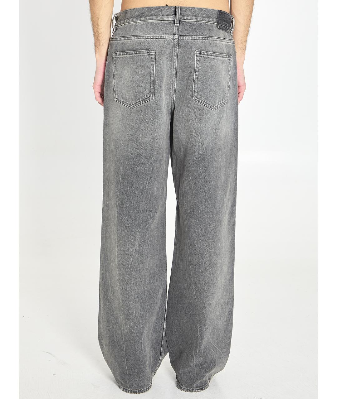 GOLDEN GOOSE DELUXE BRAND Серые хлопковые прямые джинсы, фото 4