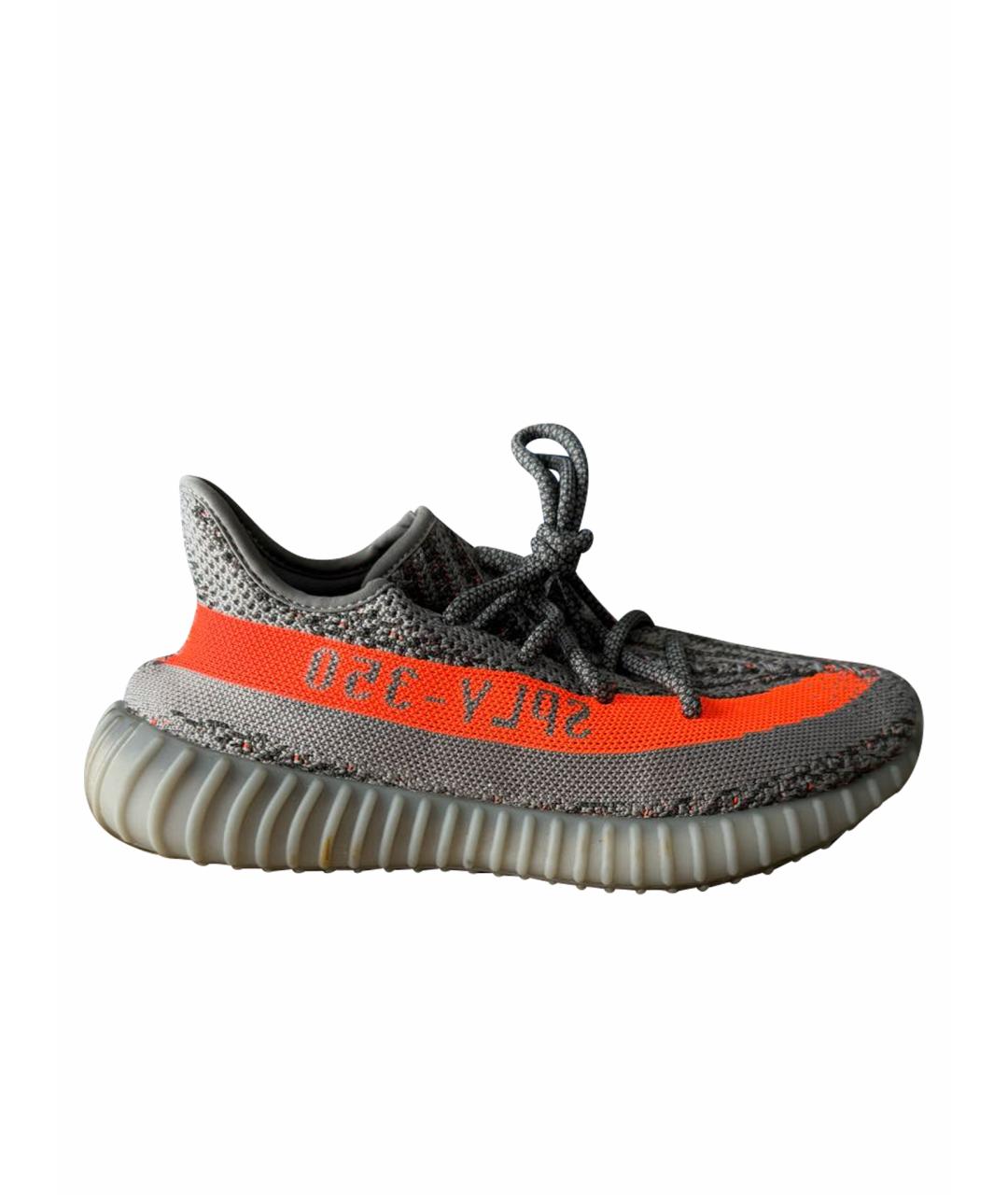 ADIDAS YEEZY Антрацитовые синтетические кроссовки, фото 1