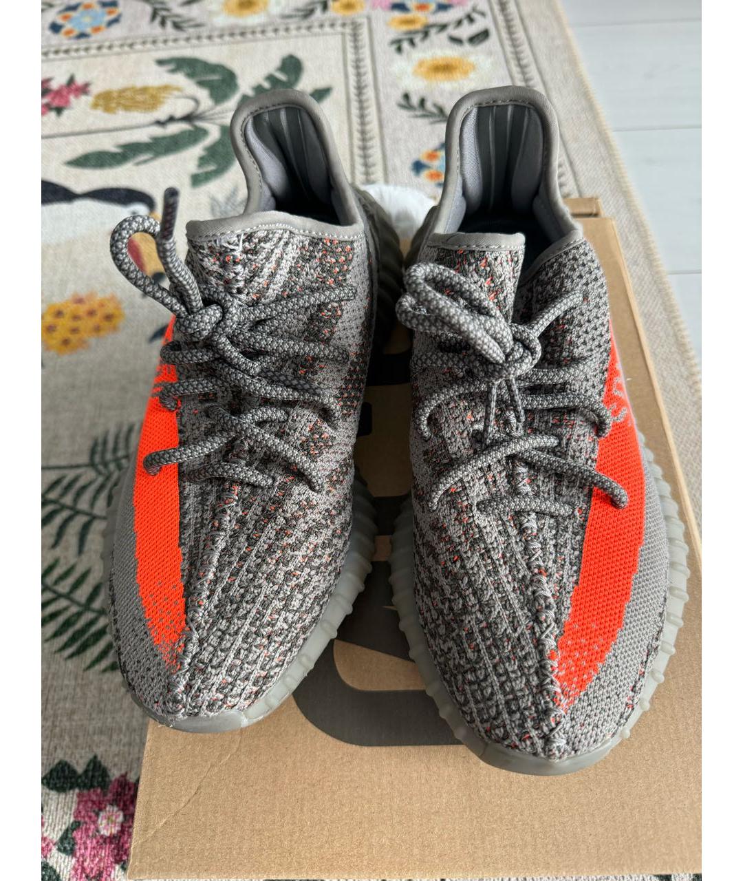 ADIDAS YEEZY Антрацитовые синтетические кроссовки, фото 3