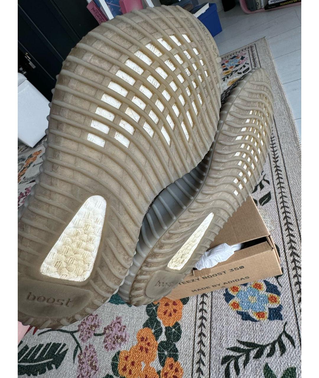 ADIDAS YEEZY Антрацитовые синтетические кроссовки, фото 7