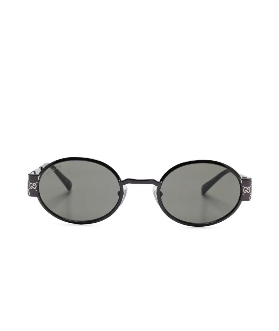 GUCCI Серебряные металлические солнцезащитные очки, фото 1