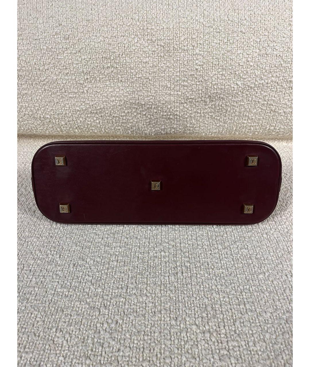 LOUIS VUITTON Бордовая тканевая сумка с короткими ручками, фото 5