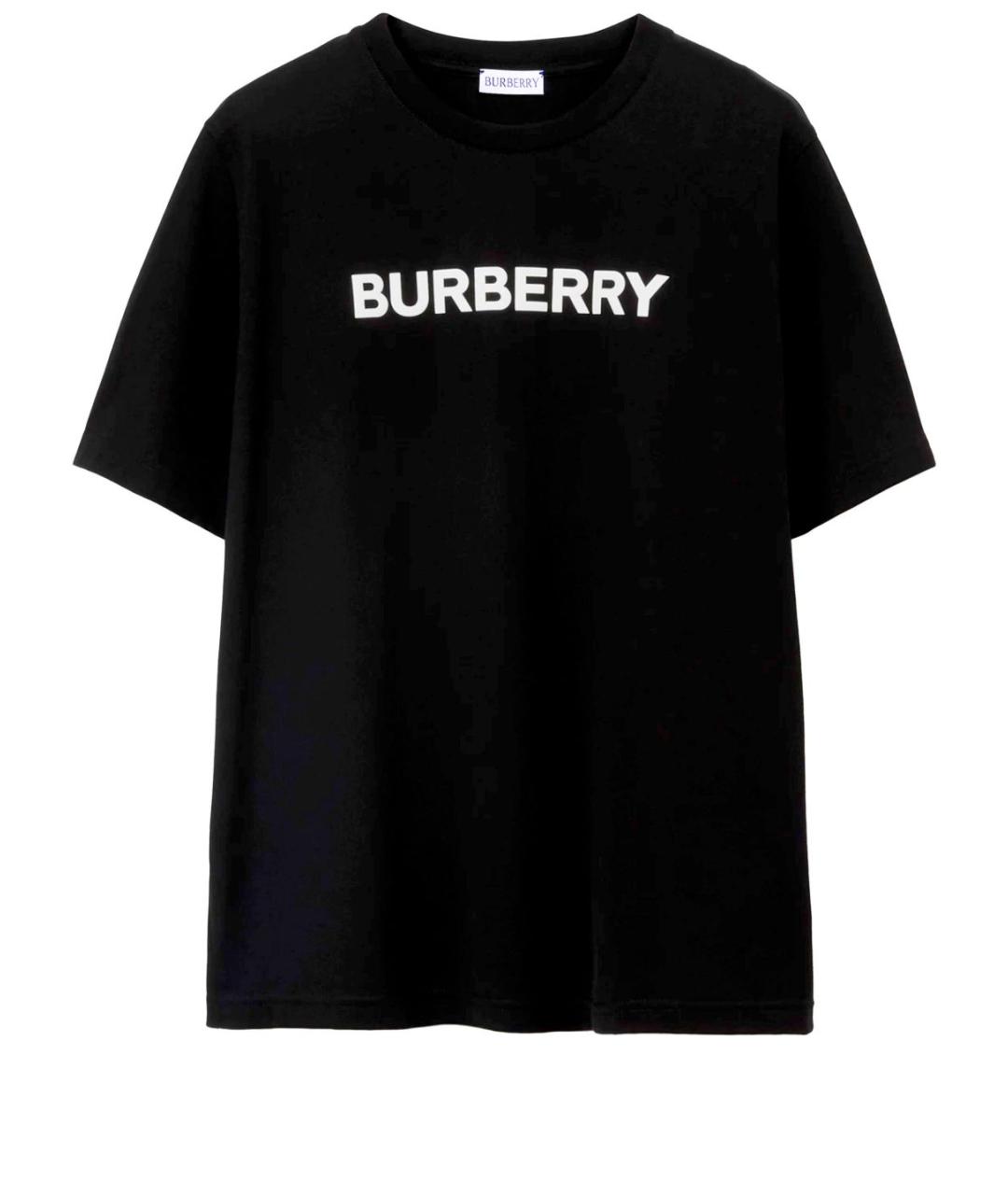 BURBERRY Черная хлопковая футболка, фото 1