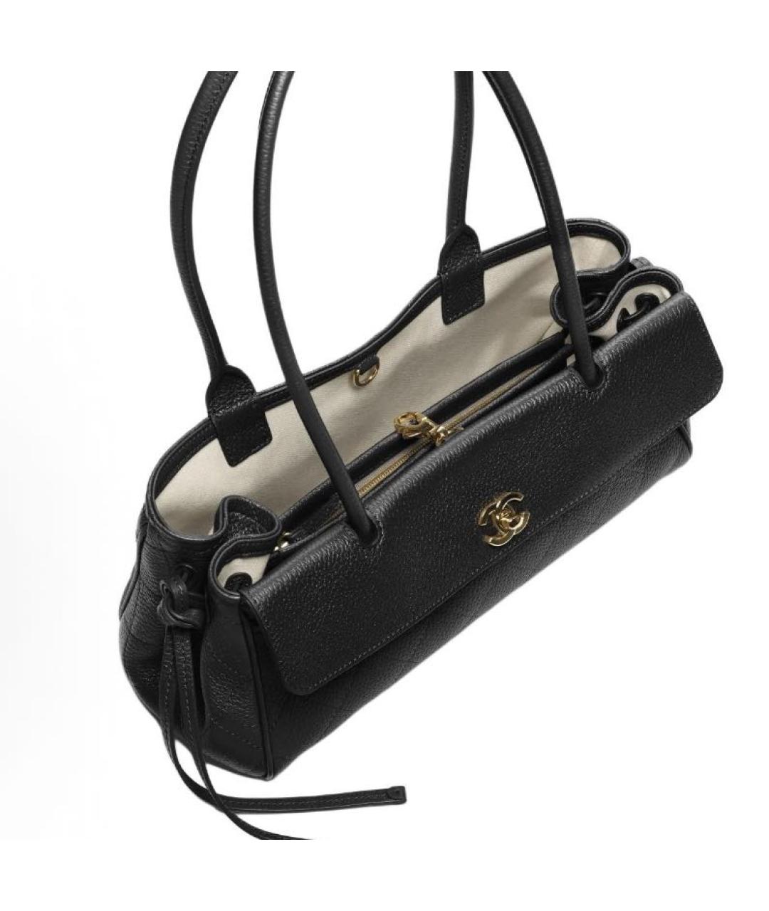 CHANEL Черная кожаная сумка через плечо, фото 3