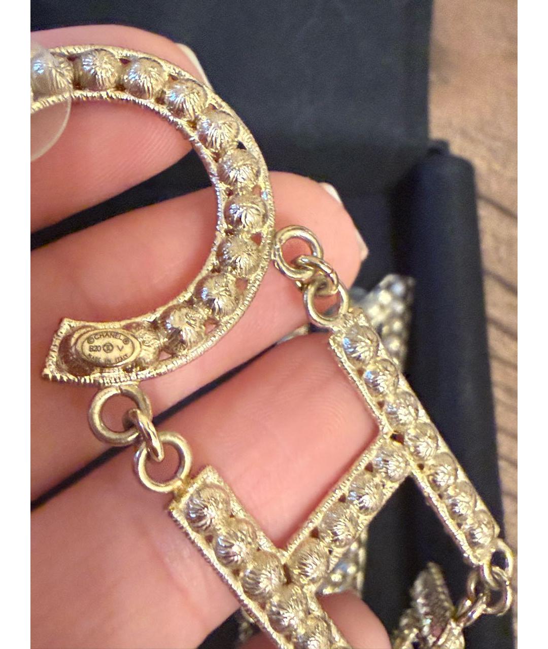 CHANEL Золотые металлические серьги, фото 6