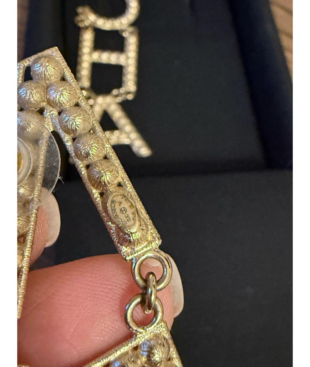 CHANEL Золотые металлические серьги, фото 5