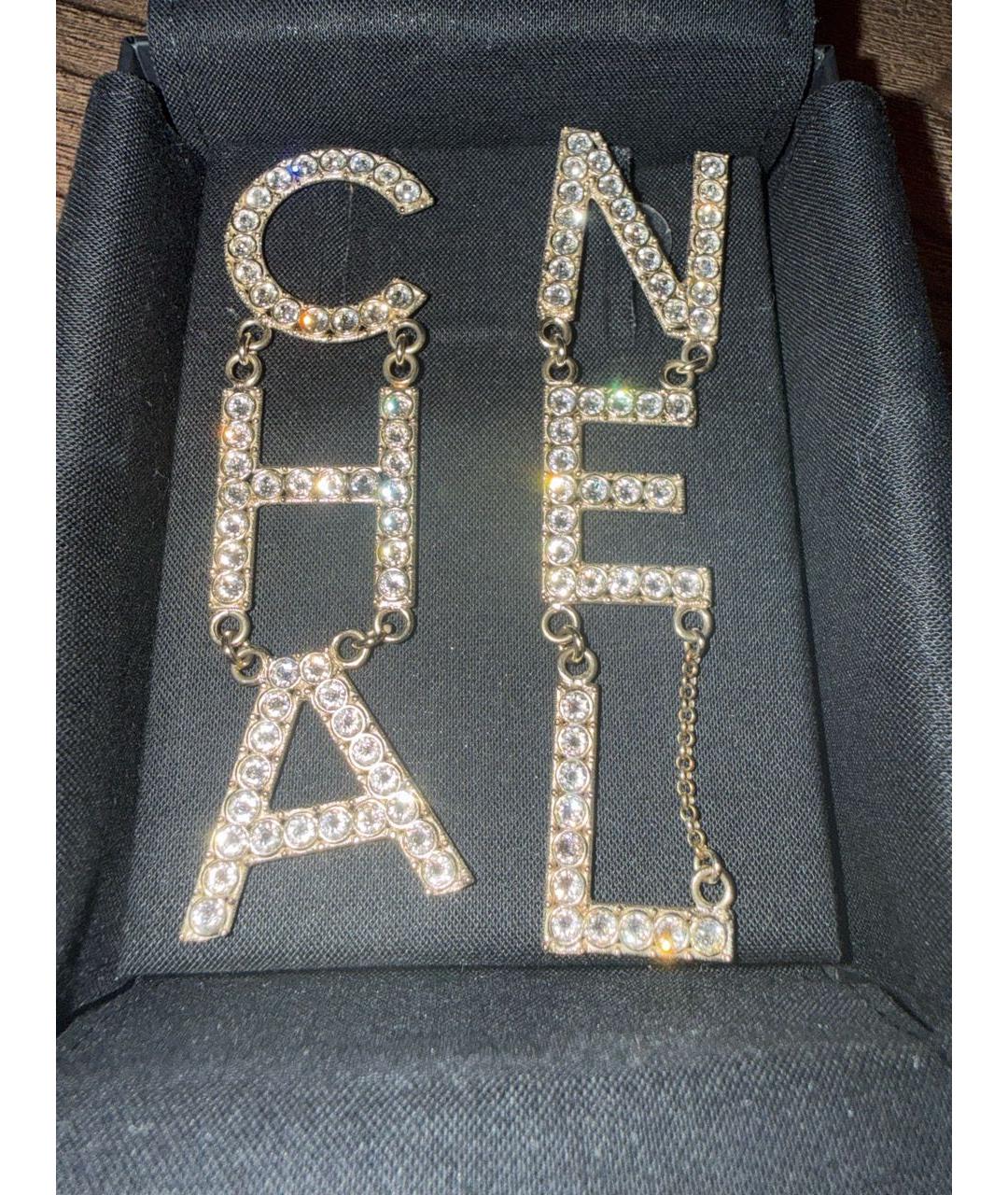 CHANEL Золотые металлические серьги, фото 7