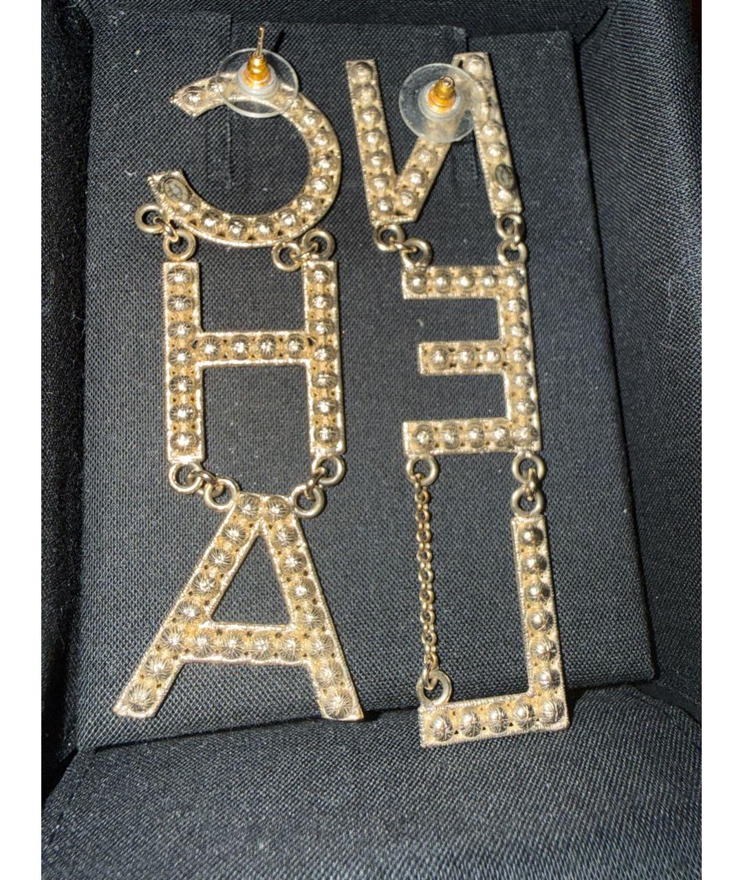 CHANEL Золотые металлические серьги, фото 2