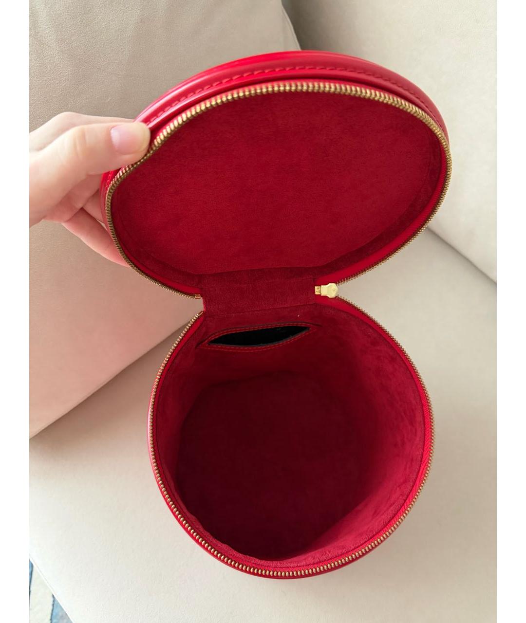 LOUIS VUITTON Красная кожаная сумка с короткими ручками, фото 4