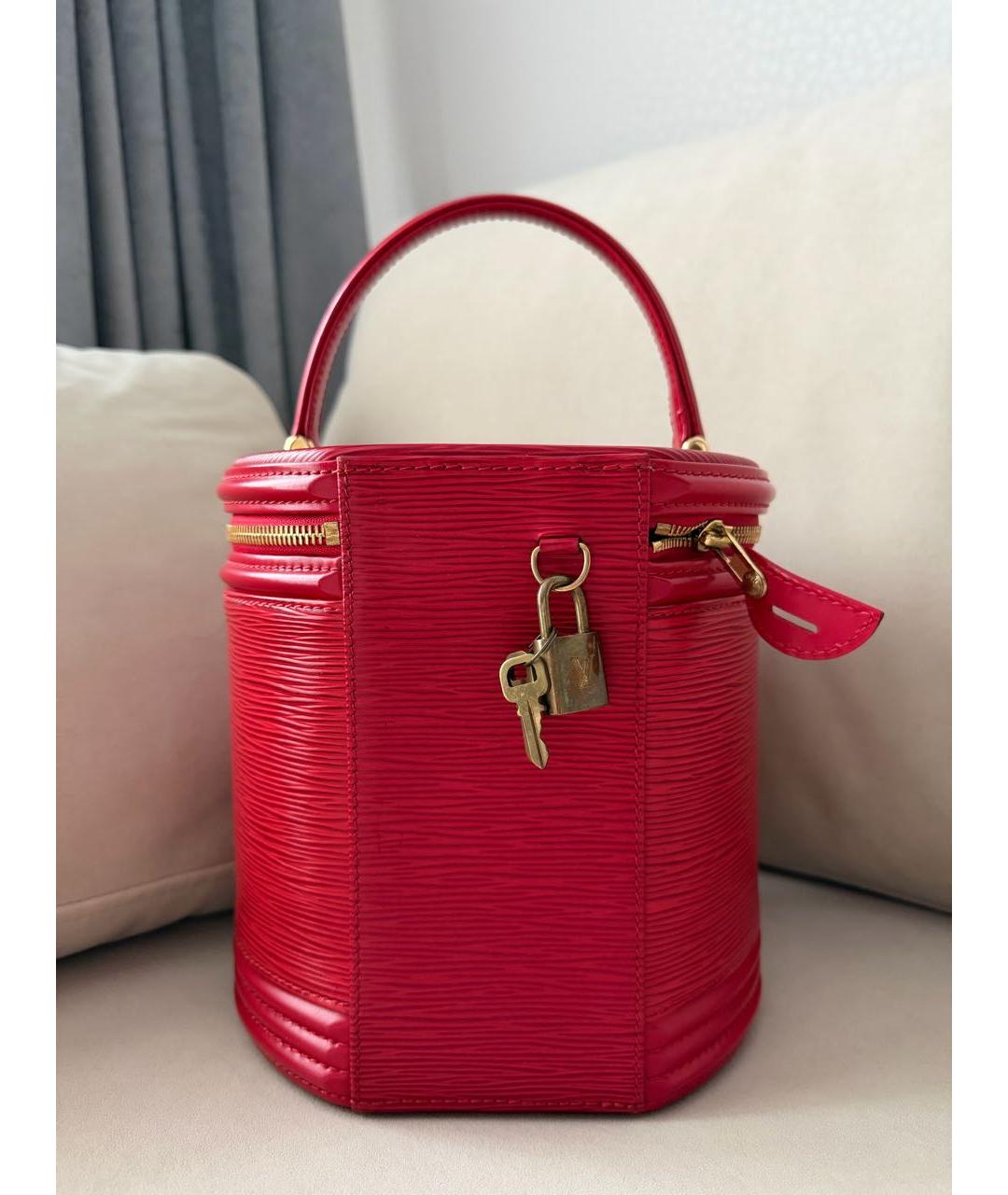 LOUIS VUITTON Красная кожаная сумка с короткими ручками, фото 3