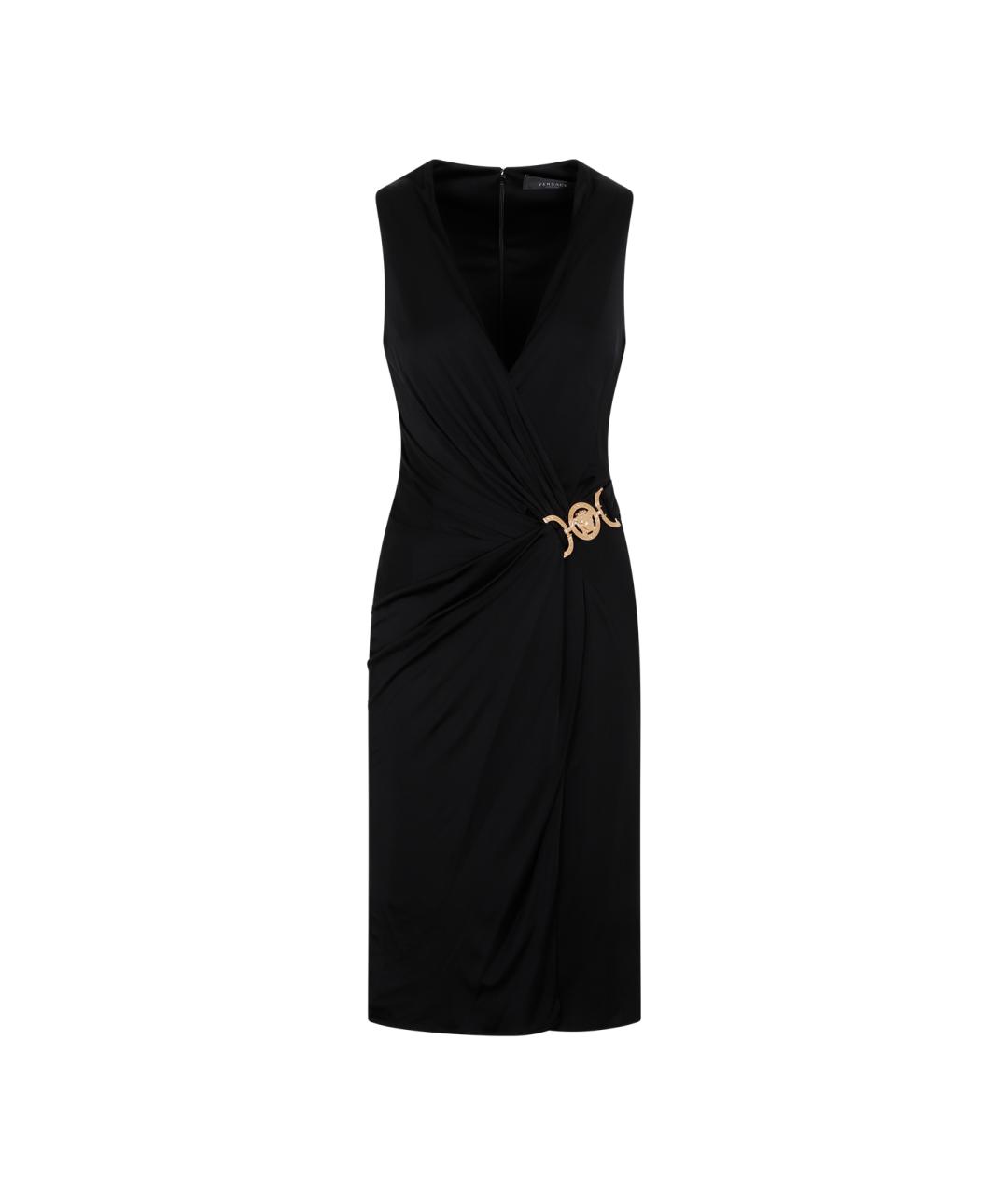 VERSACE Черное вискозное повседневное платье, фото 1