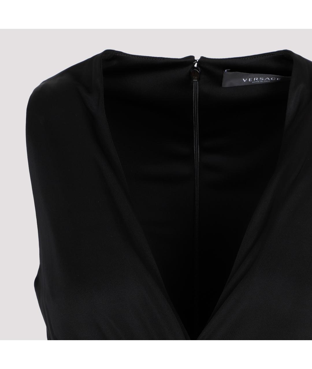 VERSACE Черное вискозное повседневное платье, фото 4
