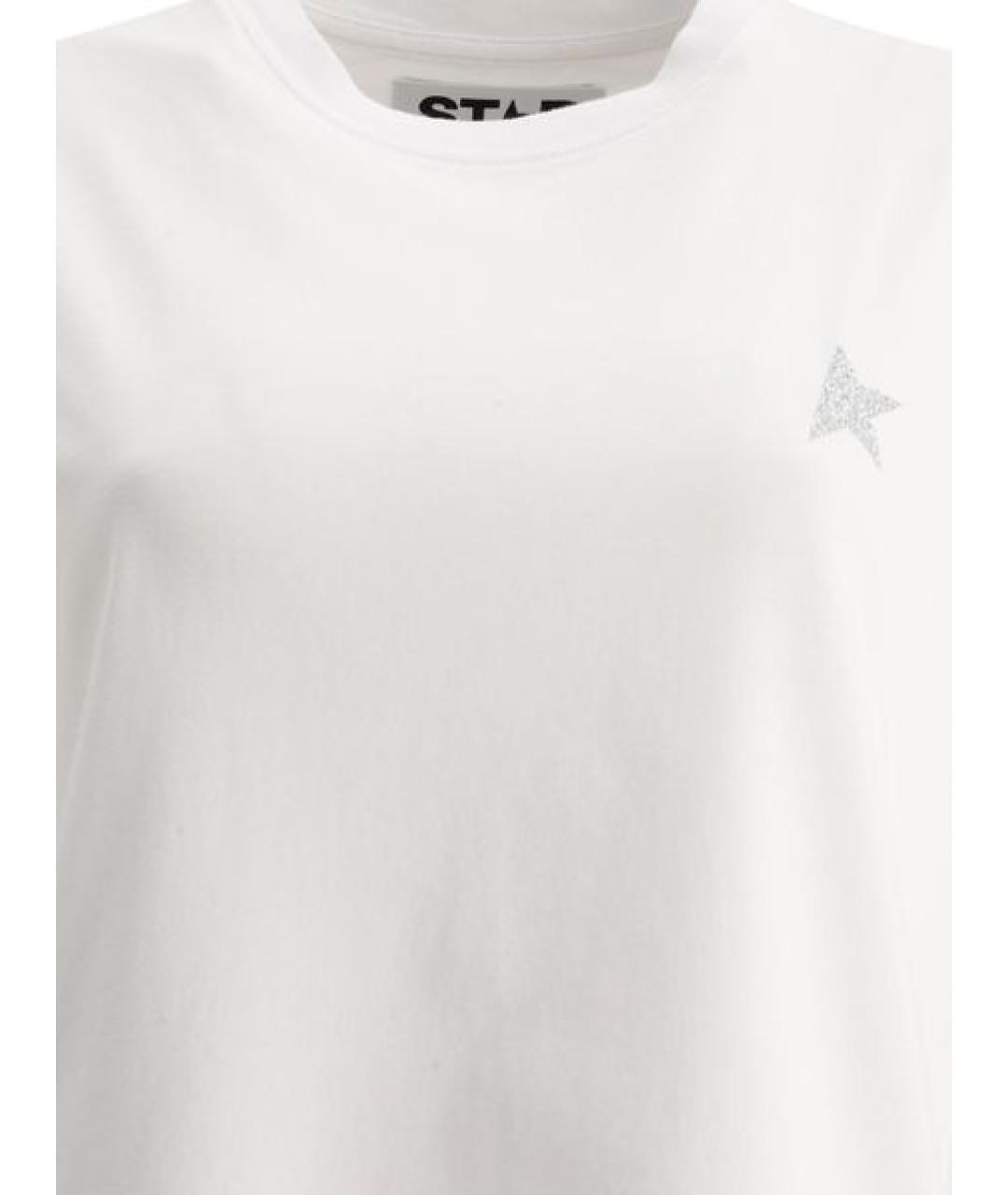 GOLDEN GOOSE DELUXE BRAND Белая хлопковая футболка, фото 4