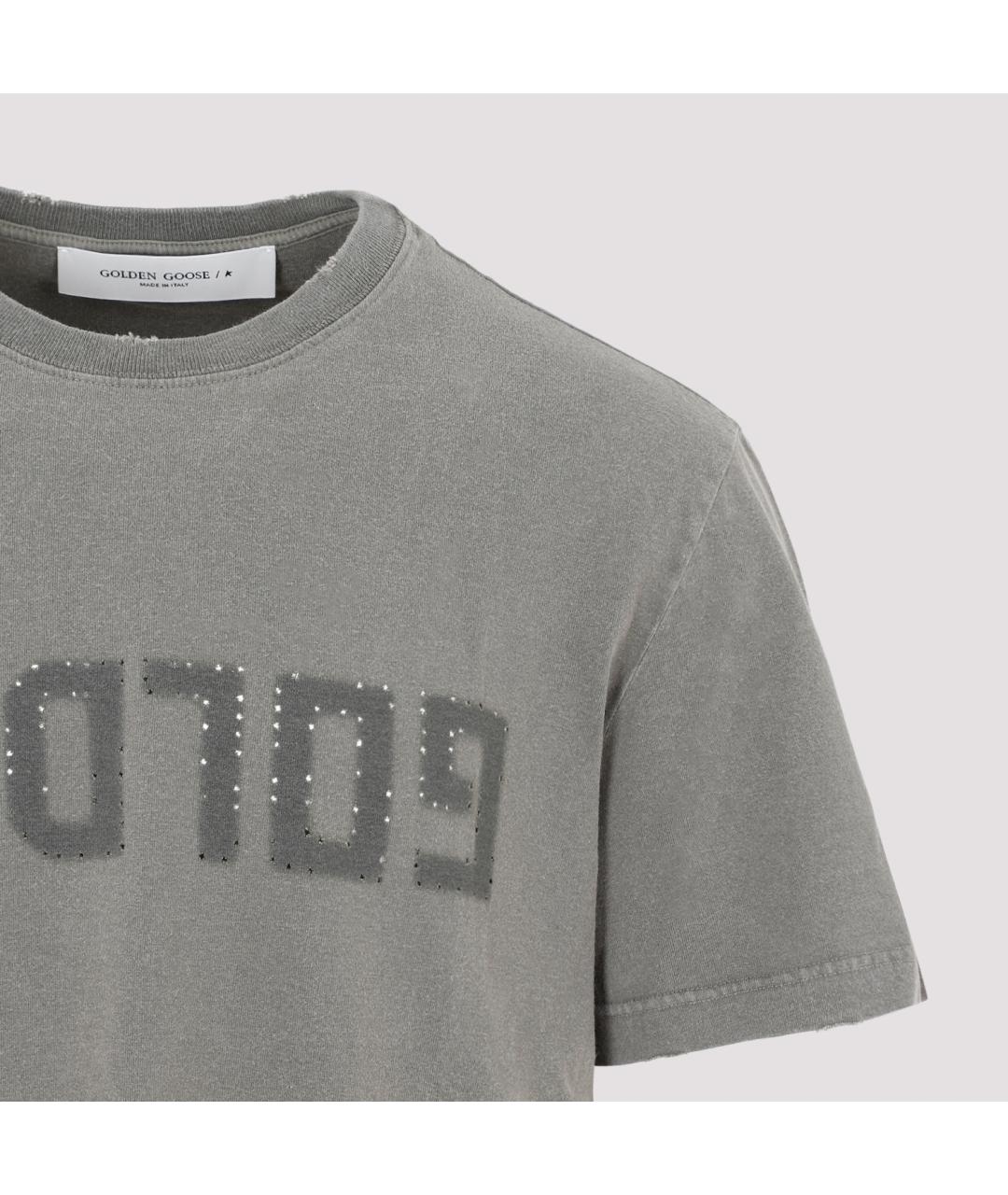 GOLDEN GOOSE DELUXE BRAND Серая хлопковая футболка, фото 3